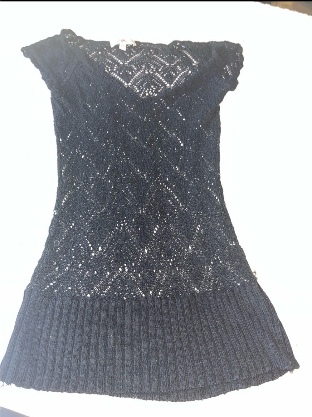 vintage Candie's open-knit pointelle short-sleeve top/tunic